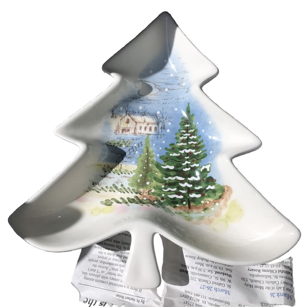 Maxcera Corp Christmas Tree-shaped Platter Handcrafted‎